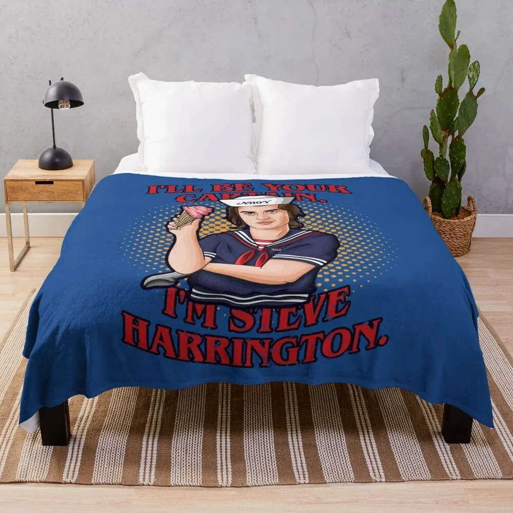 I'll be your captain. I'm Steve Harrington Throw Blanket for winter Soft Plush Plaid Blankets