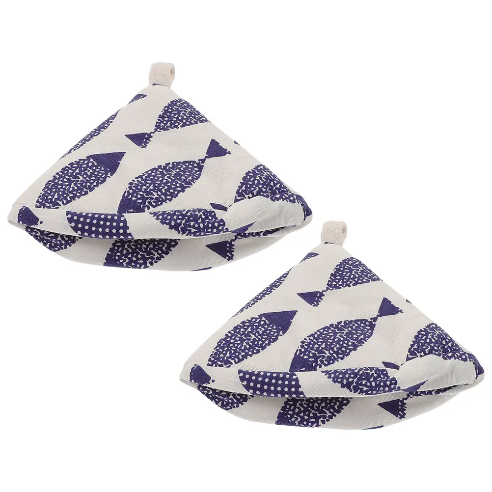 

2Pcs Pot Lid Knob Covers Triangle Heat-Resistant Anti-Scald Protector Reusable Pot Handle Sleeve Kitchen Gadget