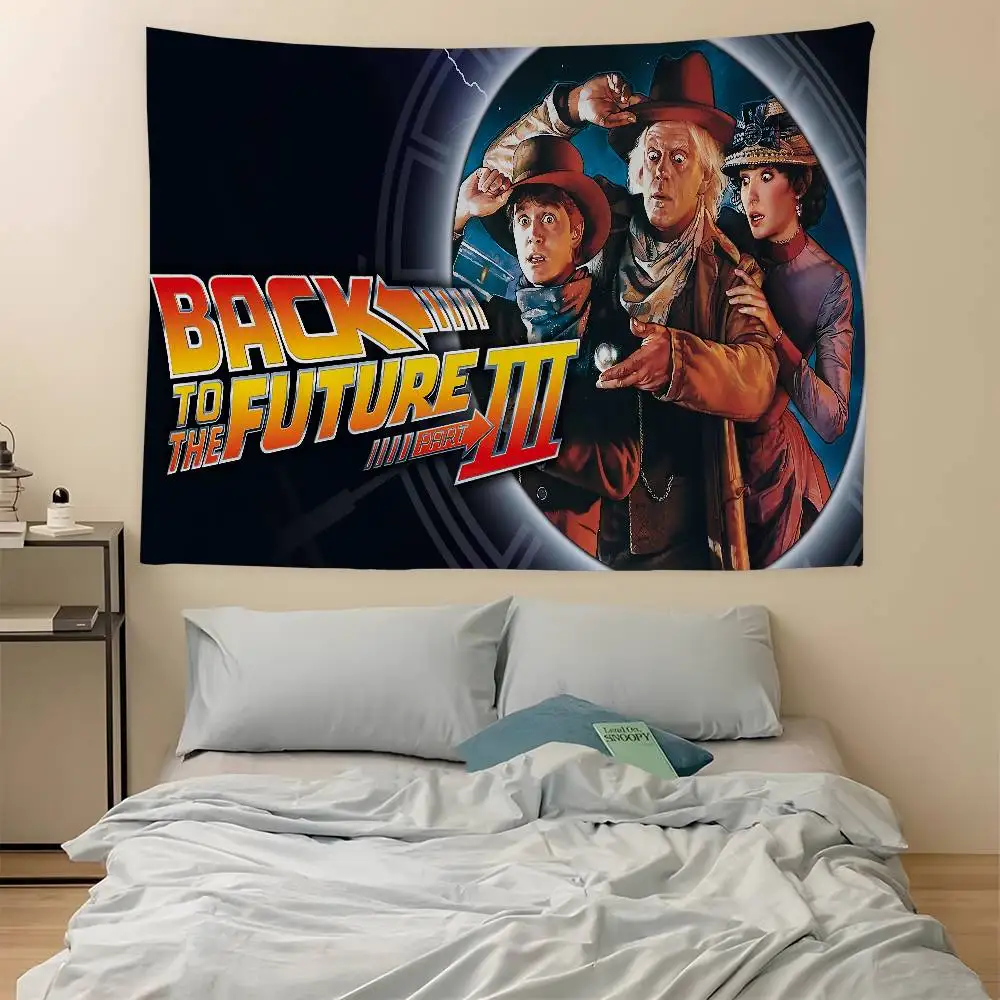 Movie Back To The Future Cartoon Tapestry Art Science Fiction Room Home Decor Wall Hanging Sheets