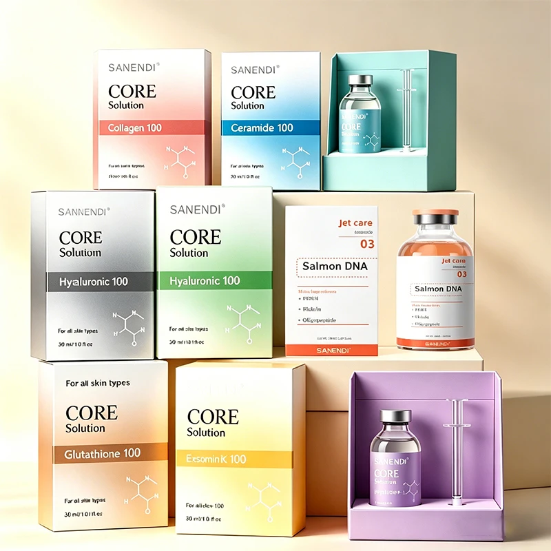 Ampolas de DNA de Salmão Jet Peel para Cuidados com a Pele, Anti-Envelhecimento, Ácido Hialurônico, Niacinamida, Vitamina C e E, Sérum Facial Clareado