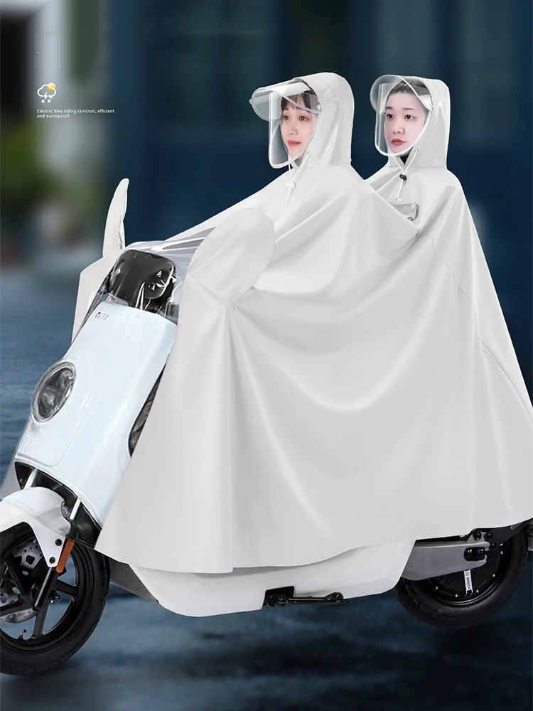 Fashionable Cycling Raincoat Thickened Riding Motorcycle Electric Vehicle Long Style Raincoat One Piece Two Person Raincoat