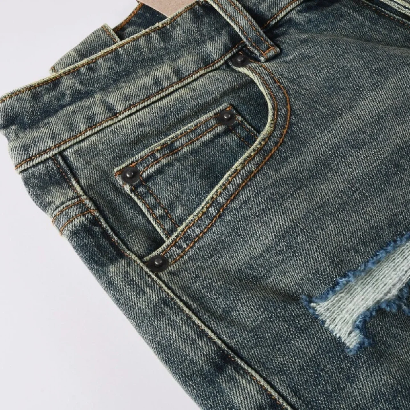 شورت دينم صيفي راقي مع زر بلاكيت سروال مستقيم مطرز بنمط مقاوم للبهتان وقابل للغسل كاجوال مناسب تمامًا #4