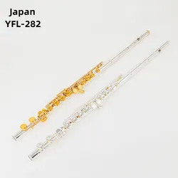 Top Japan Flute 282 Professional Cupronickel C Key 16 Hole Flute Silver Plated Musical Instruments With Case and Accessories