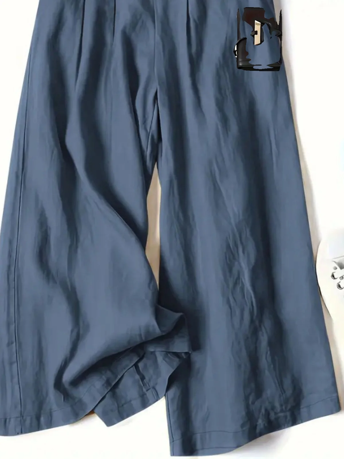 

High Waist Loose Button Wide Leg Pants Women's Casual Straight Leg Trousers High Waist Comfortable Fit Straight Cut Pants