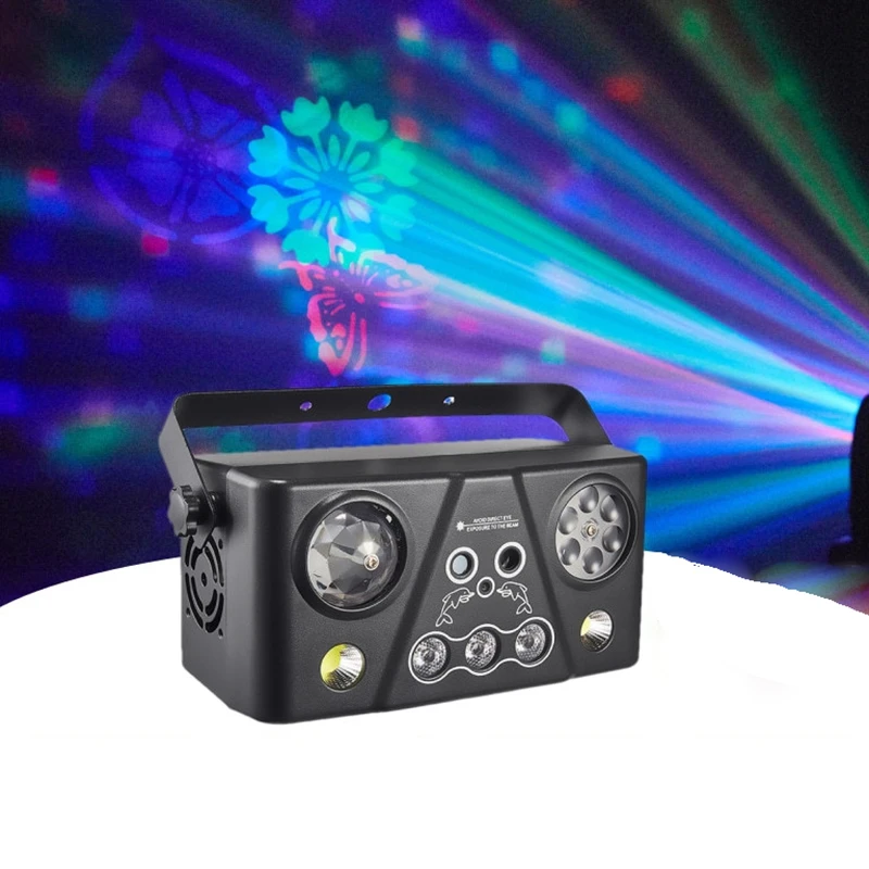 ไฟ LED RGB 40W รุ่นใหม่ แสงบีมแบบตาผึ้ง 5in1 เอฟเฟกต์ดิสโก้บอล ลายสีสัน แสงแฟลช สำหรับงานดิสโก้ ปาร์ตี้ และเวที