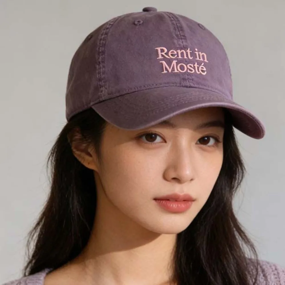 Soft Top Construction Embroidered Baseball Cap Adjustable Metal Buckle Low Profile Design Retro Lettered Duckbill Cap