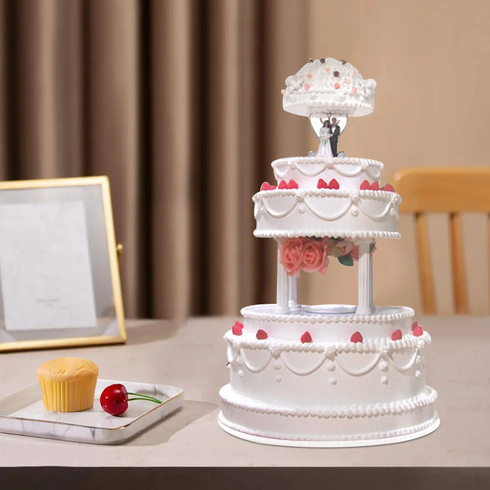 

8pcs Cake Support Rods Roman Column Tiered Cake Stand For Wedding Birthday Anniversary Plastic Pillars Display Holder