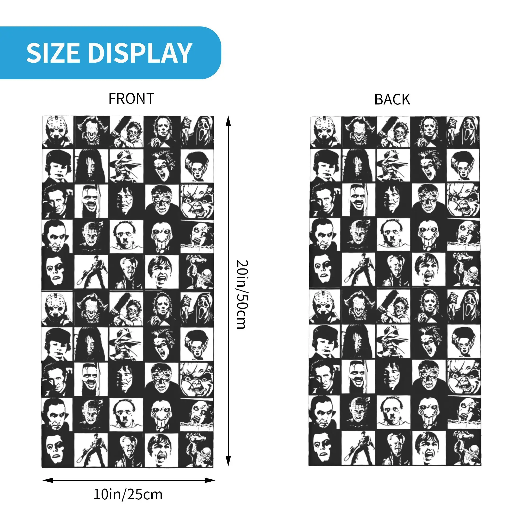 ホラー Iconz バンダナネックカバープリントラップスカーフ多用途フェイスマスク乗馬男性女性大人防風