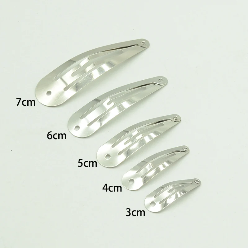 

3cm 4cm 5cm 6cm 7cm Tear Drop Hole Metal Snap Hair Clip for Women Girls Plain Hairpin DIY Hair Accessories Lead Free Nickle Free