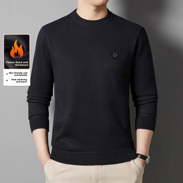 

Зимний повседневный вязаный свитер Slim Fit для среднего возраста и ли с принтом Busin Casual, всесезонный уличный активированный...