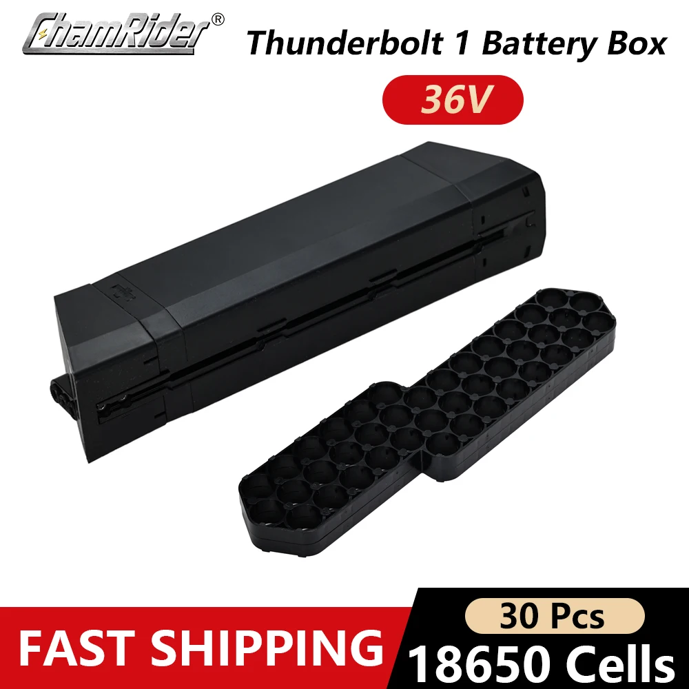 ChamRider Thunderbolt 1 Ebike Battery Case 36V Downtube Box Electric Bike Battery Box 18650 Cells 10S3P Holder