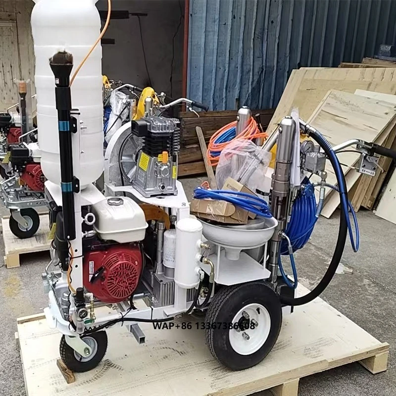 

Heavy Duty Cold Paint 2-Gun Airless Line Striper MMA 2-Component Spray Road Marking Machine