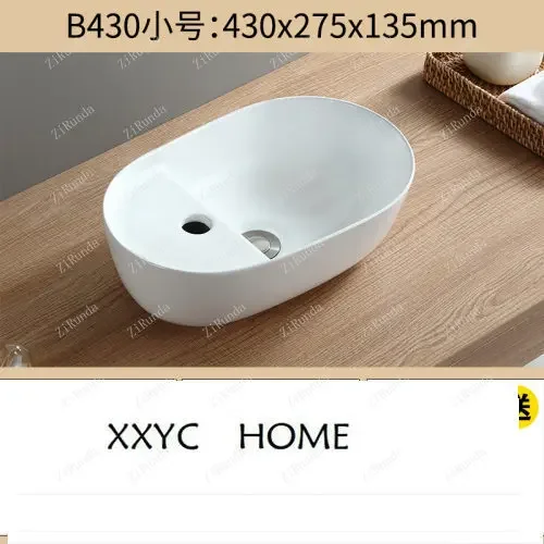 ~Y   Table Basin Wash Basin Mini Home Single Basin Balcony Washbasin Small Size on Ceramic
