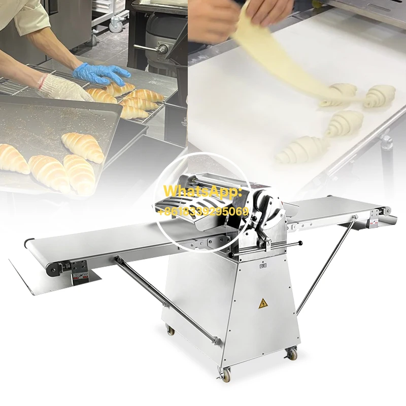 Commercial Electric Dough Sheeter Tabletop Reversible Pastry Laminator Stainless Steel Croissant Pizza Bread Bakery Equipment
