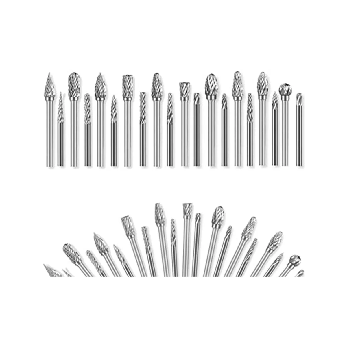 Set di frese in metallo duro, lunghezza della testa da 1/8 di pollice (3mm) e 1/4 di pollice (6mm), per la lavorazione del legno, incisione, incisione su metallo, foratura, lucidatura