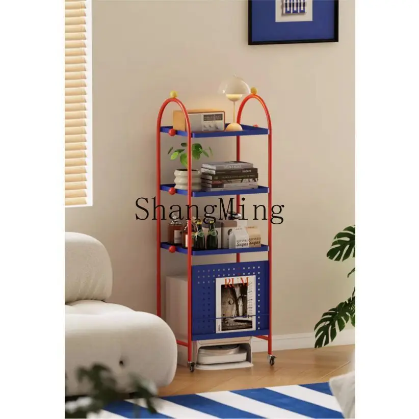 CLAesthetic Student Books Miscellaneous Layered Bookshelf Desk Side Floor Storage Rack Iron Art Living Room Bedroom High