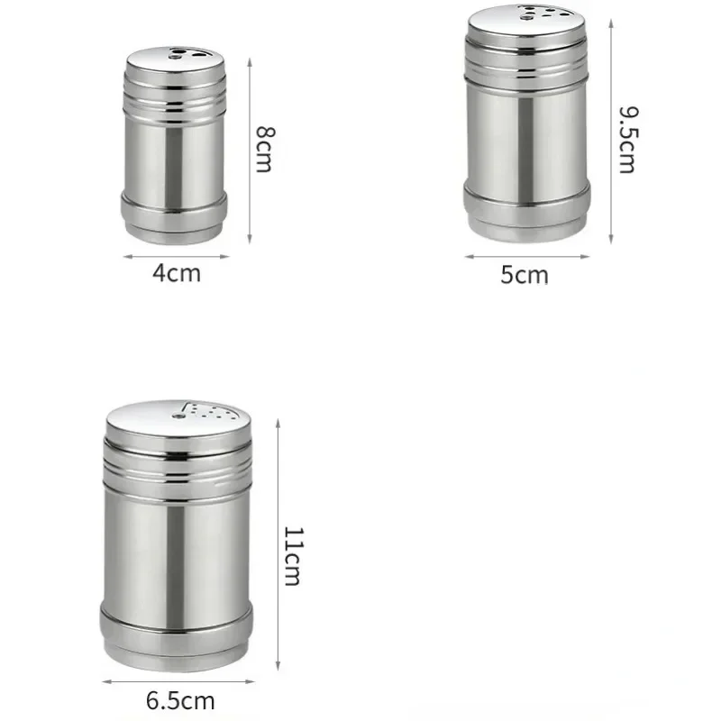 Stainless Steel Spice Jar Rotating Cover Barbecue Salt Sugar Bottle Shaker Pepper Seasoning Can Home Kitchen Cooking Gadgets