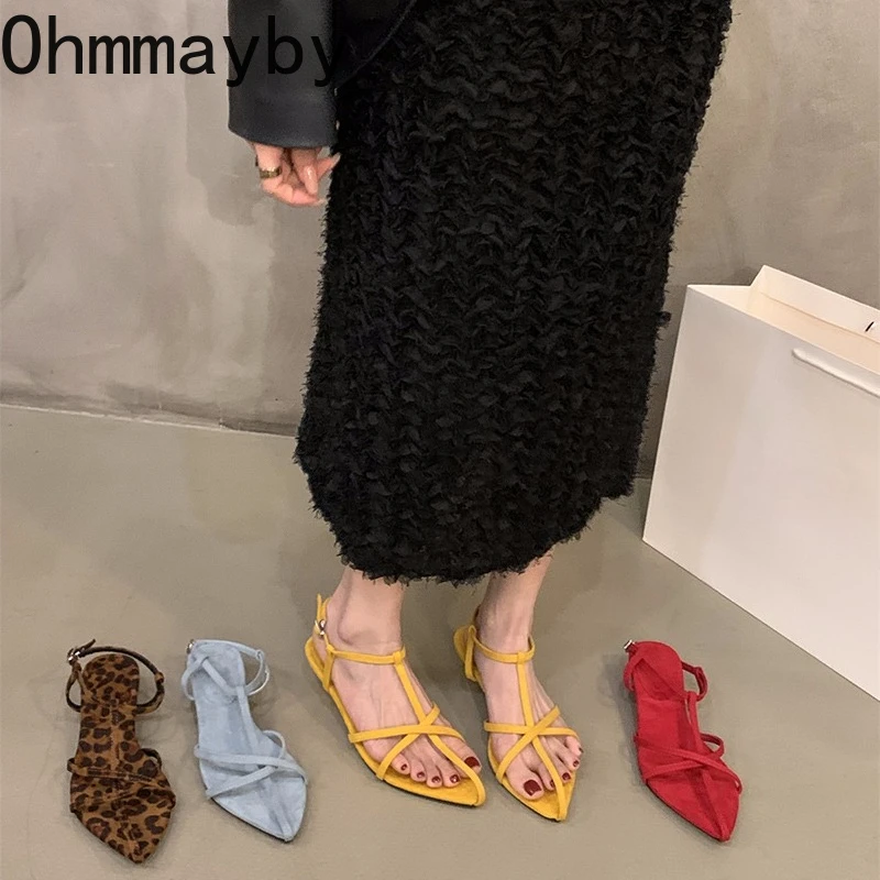

Summer Gladiator Leopard Women Sandals Casual Open Toe Narrow Band Shoes Ladies Elegant Dress Thick Heel Sandalias