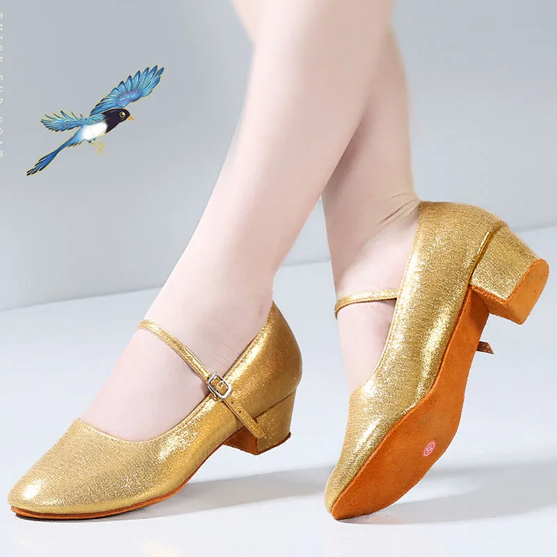 New Cloth Cover Dance Shoes Women's Soft Bottom Ballroom Tango Jazz Latin Dance Shoes Square Social Dance Shoes Women High Heels