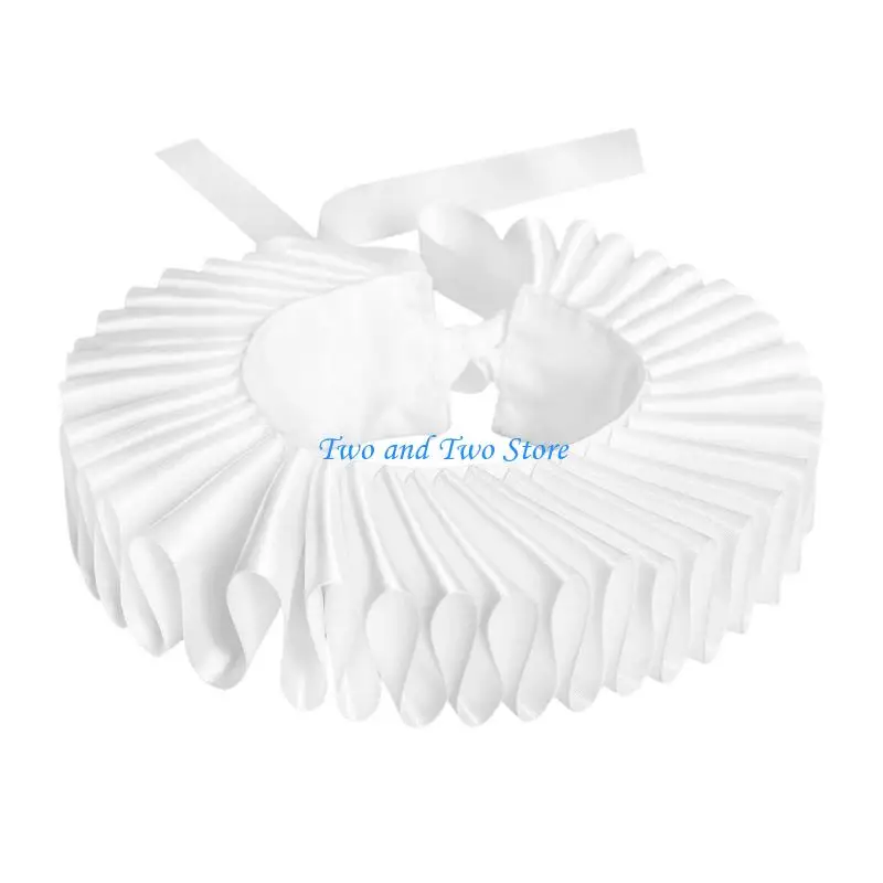 HX6F Elegant Children Ruffle Collar False Collar for Kids Theme Parties School Event Decorative Collar Outfit Enhancement