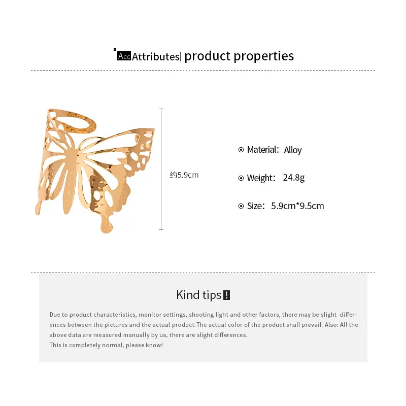 نابضة بالحياة فراشة جوفاء المعادن افتتاح أساور للنساء الراقية سميكة زهرة نمط الكفة الأساور شيك الفولاذ المقاوم للصدأ Armlet F