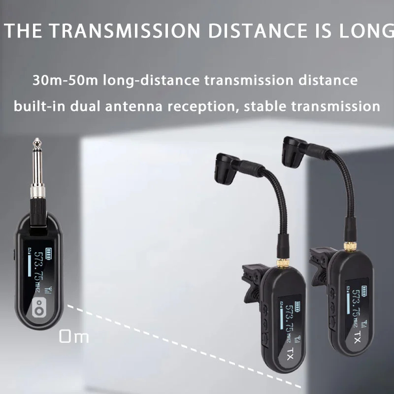 UHF Saxophone Wireless Microphone System Suitable For Outdoor or Stage Performances, For Various Instruments Such as Erhu，Bass view 5