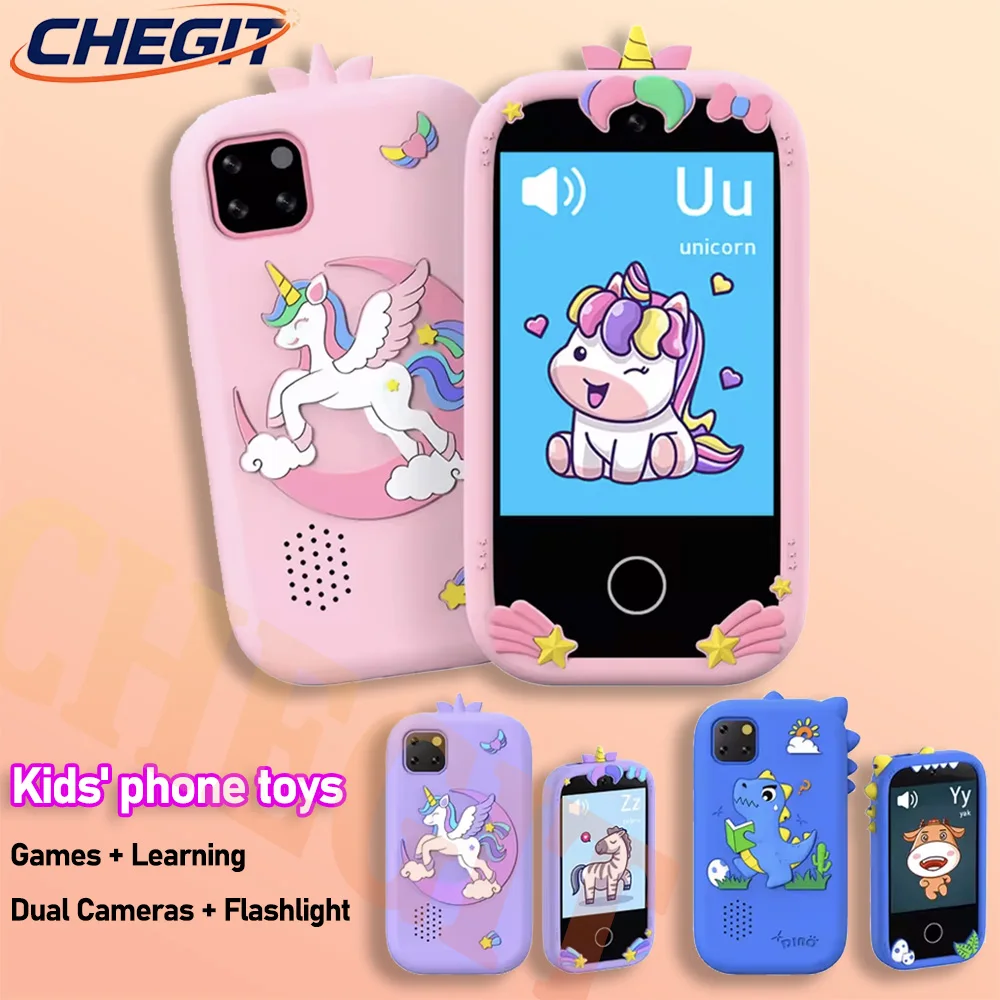 

2026 New Children Smart Phone Educational Toy 2.8 inch Touch 16Game Music Player Seflie Baby Phone for 3-12 Years Brithday Gifts