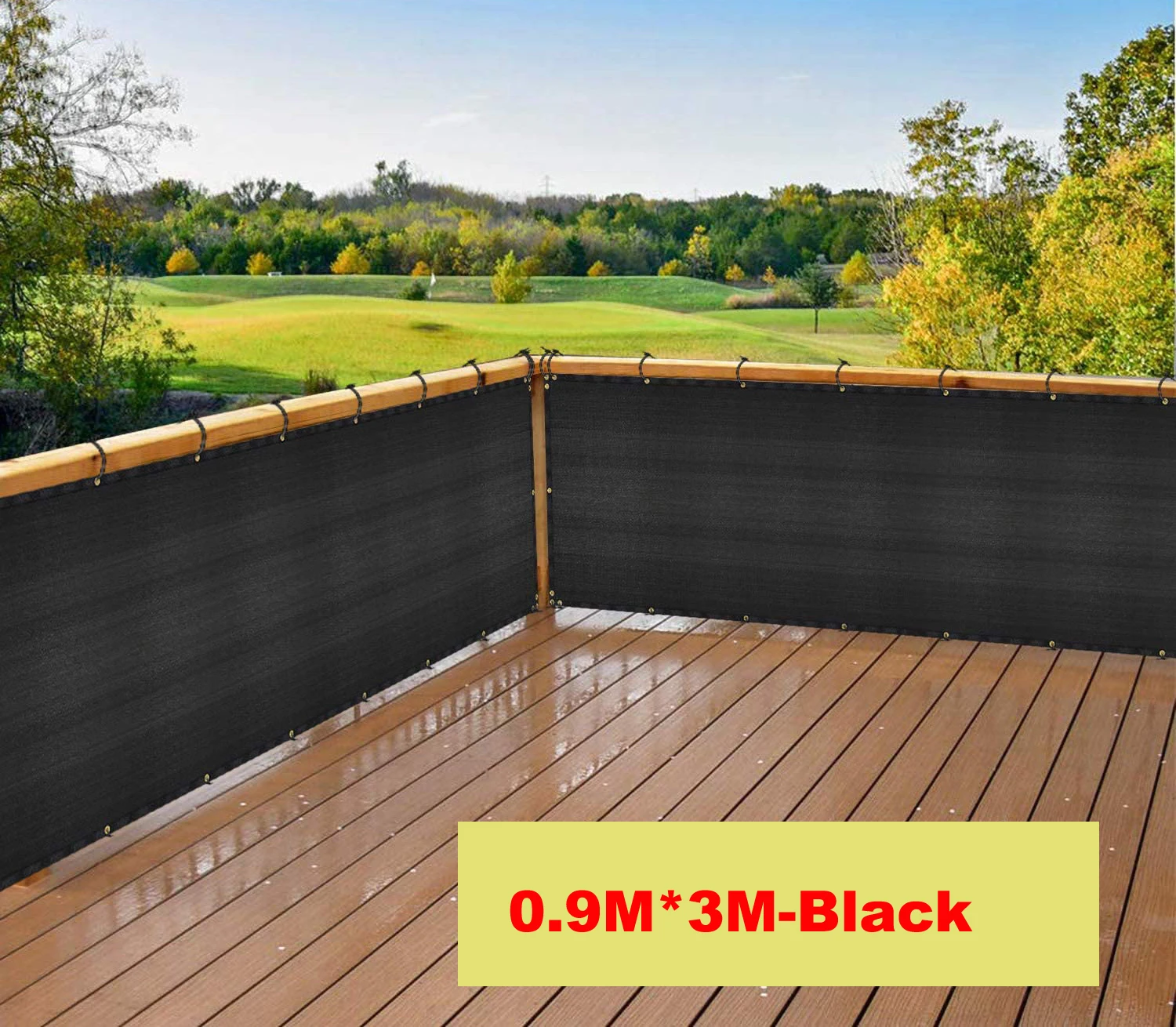 Brise-vue et pare-vent noir pour clôture, filet d'ombrage robuste en maille pour murs, jardins, cour