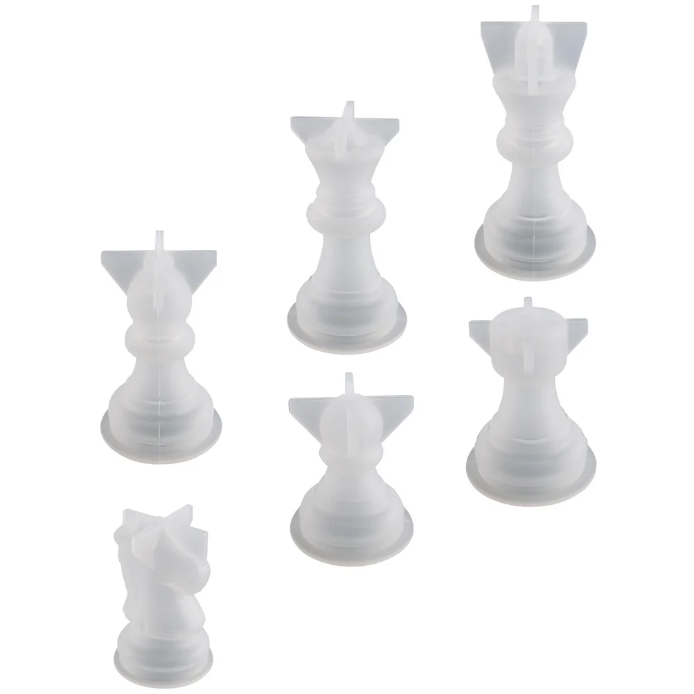 6 Pcs Chess Mold Hands-on Silicone Molds DIY Desktop Decor Piece Pieces Manual Mould Silica Gel Epoxy Casting Supply Project