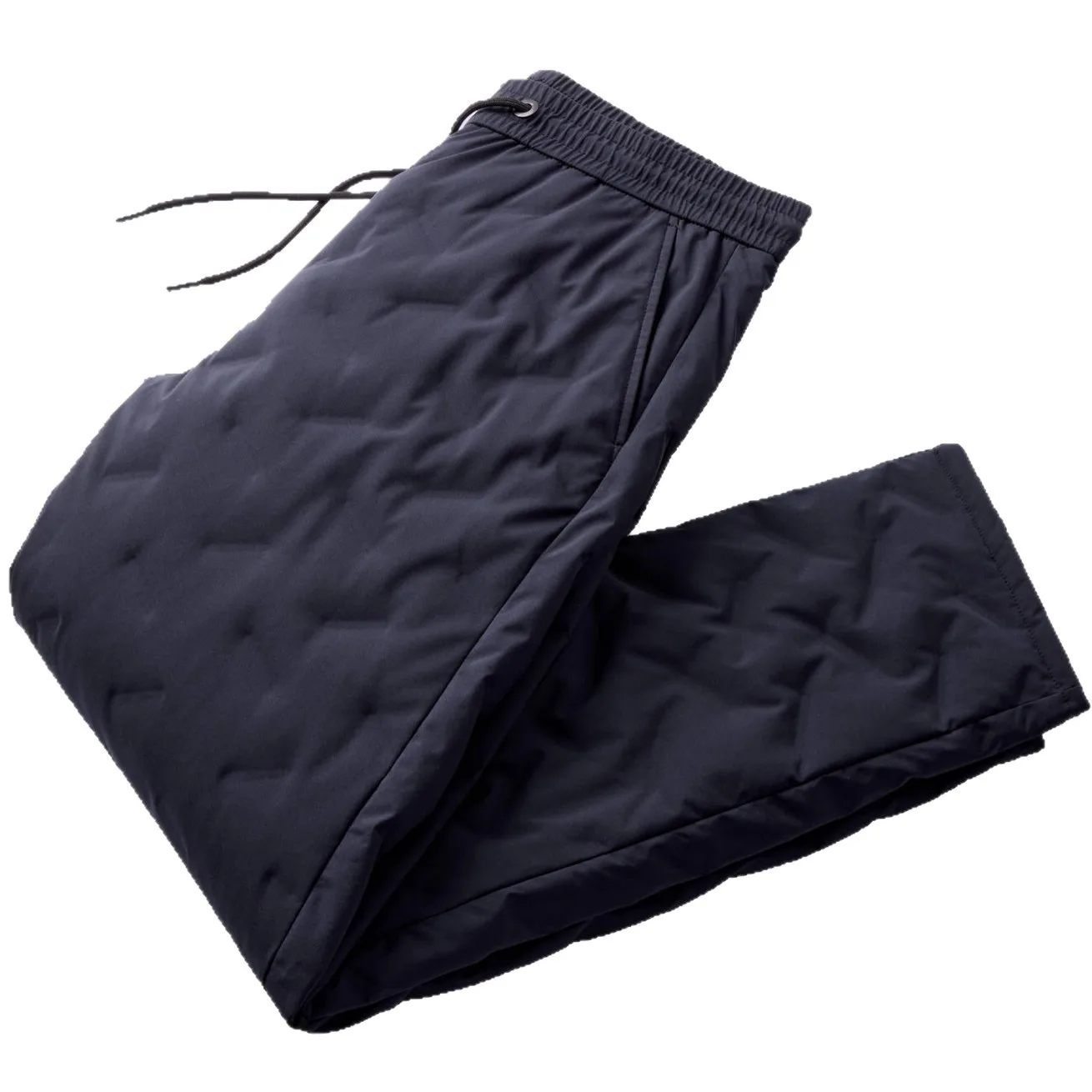 Padded Pants Men Down Pants Winter Clothes  Down Loose Fit Winter Outerwear Casual Trousers Mid Waist Long Pants Elastic Waist