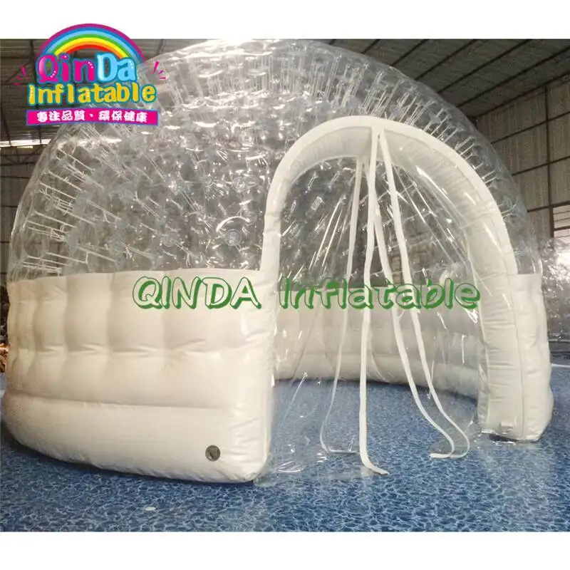 

Only One Time Blower Inflatable Airtight White Inflatable Igloo Tent Clear PVC Transparent Inflatable Dome Tent