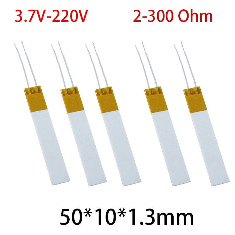 

50*10*1.3mm 3.7V/5V/12V/24V/36V/48V/110V/220V High Temperature HTCC Alumina PTC Heat Plate Board Long MCH Metal Ceramics Heater