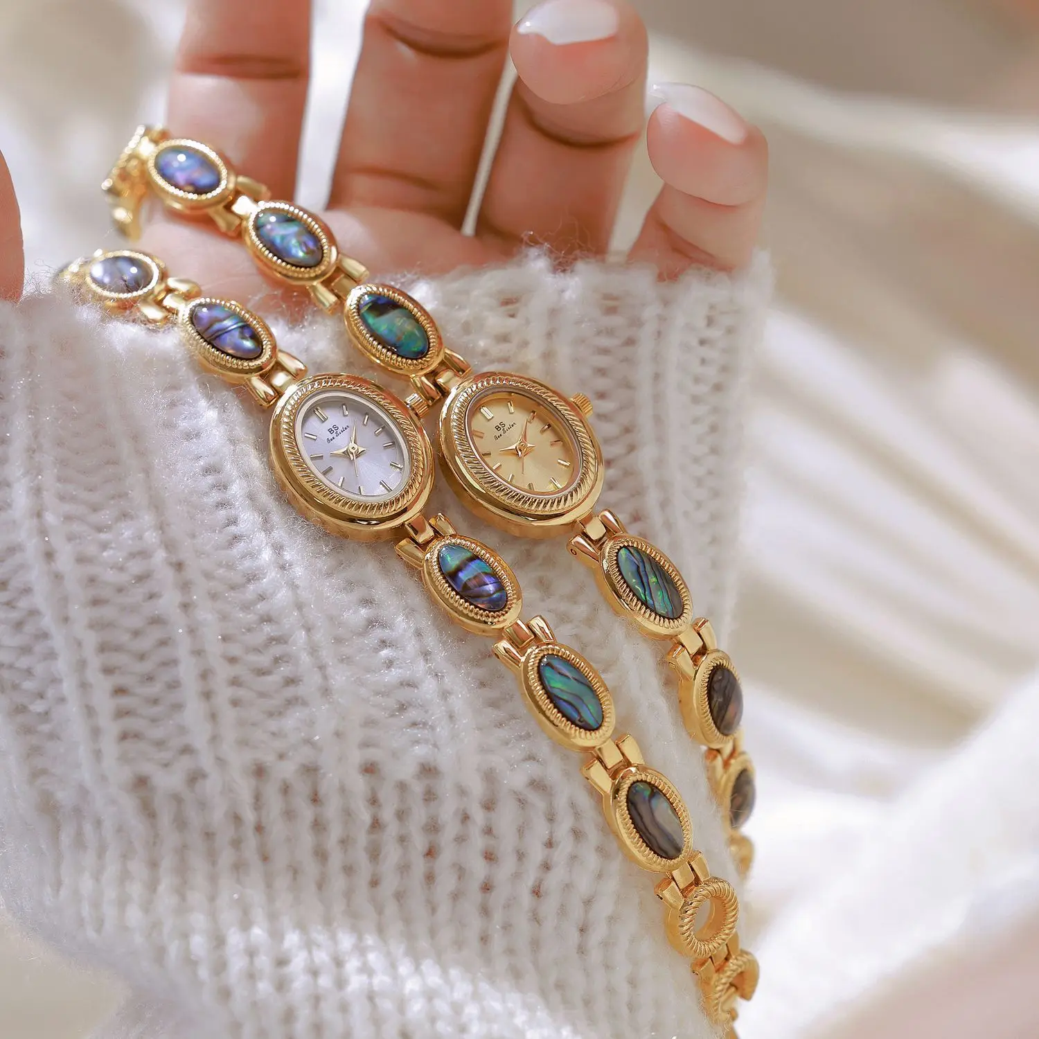 2025 Relojes para mujer, pulsera Vintage elegante con piedras preciosas naturales, esfera pequeña ovalada, reloj de cuarzo para mujer, regalo para novia y pareja