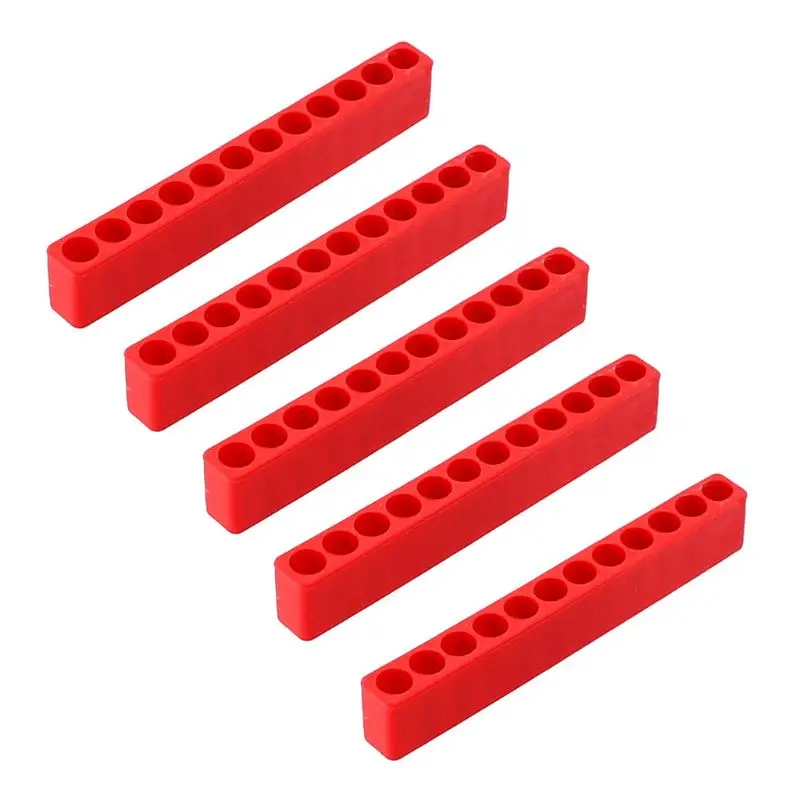 5X 12 Holes Bit Organiser Plastic Screwdriver Bit Holder Drill for Head Storage for Case Box Block for 6.5mm Shank