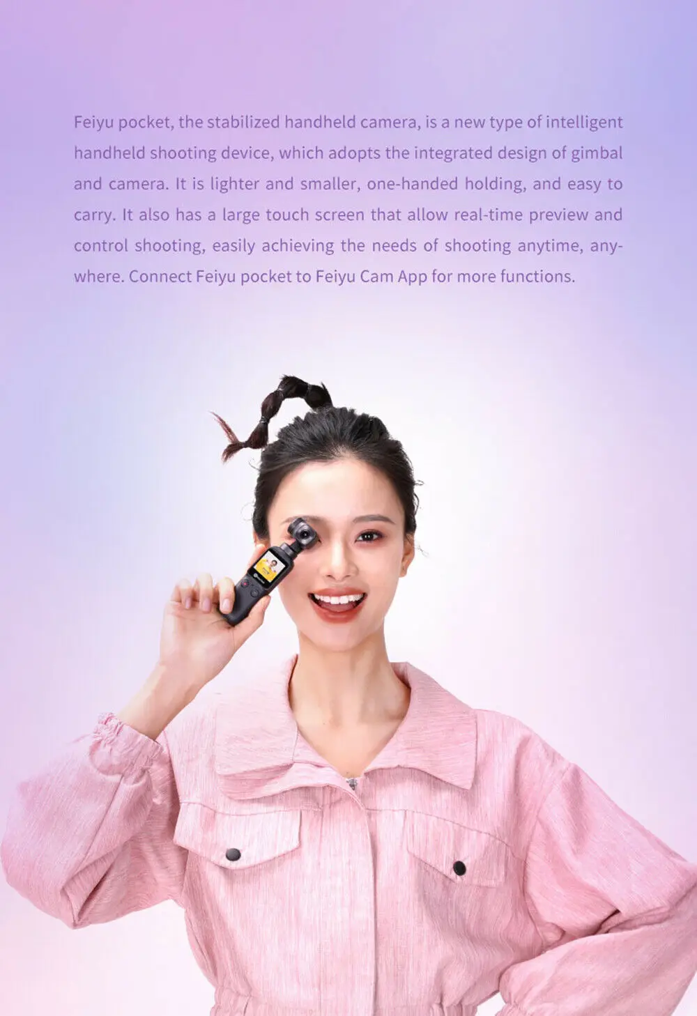 Feiyu Pocket 6 Axis 120 Degree Ultra Wide Angle Video HD 60fp 4k Camera Gimbal Stabilizer For Video Recording