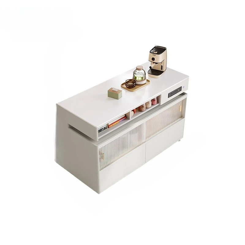 

Rotatable island dining table, mobile retractable cream wind small bar