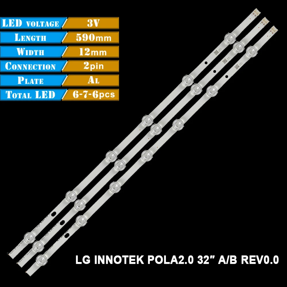 3PCS LEDBacklight Strip For LIG 32Pola Innotek POLA2.0 32