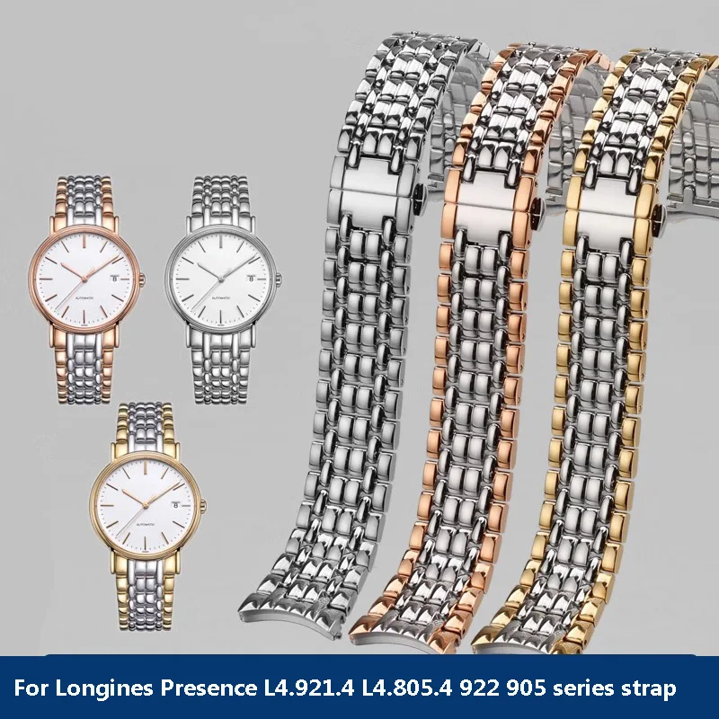 For Longines Presence L4.921.4 L4.805.4 922 905 Series Solid Stainless Steel Watchband 18mm 20mm Women Watch Strap Bracelet