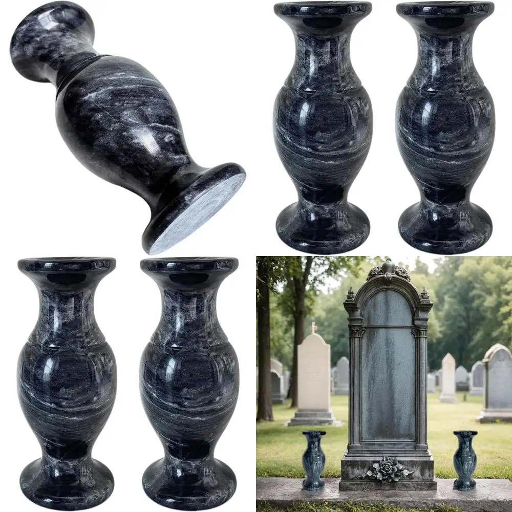 

Элегантные гранитные вазы для цветочных мемориальных композиций на кладбище