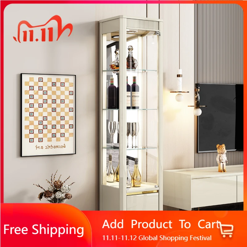 

Standing Decoration Bar Cabinet Shelves Living Room Mobile Wine Cabinet Storage Restaurant Kitchen Vitrina Trendy Furniture