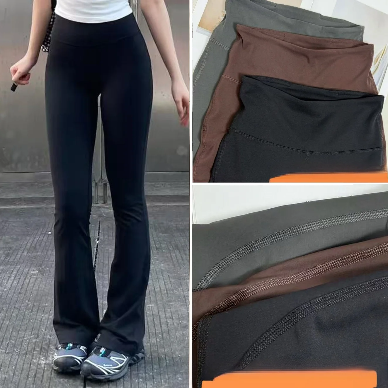 

Женские спортивные брюки Lu's Yoga Pants Bell Bot Fce Brued Sl Elastic с эффектом подтяжки ягодиц, облегающие, повседневные, длинные