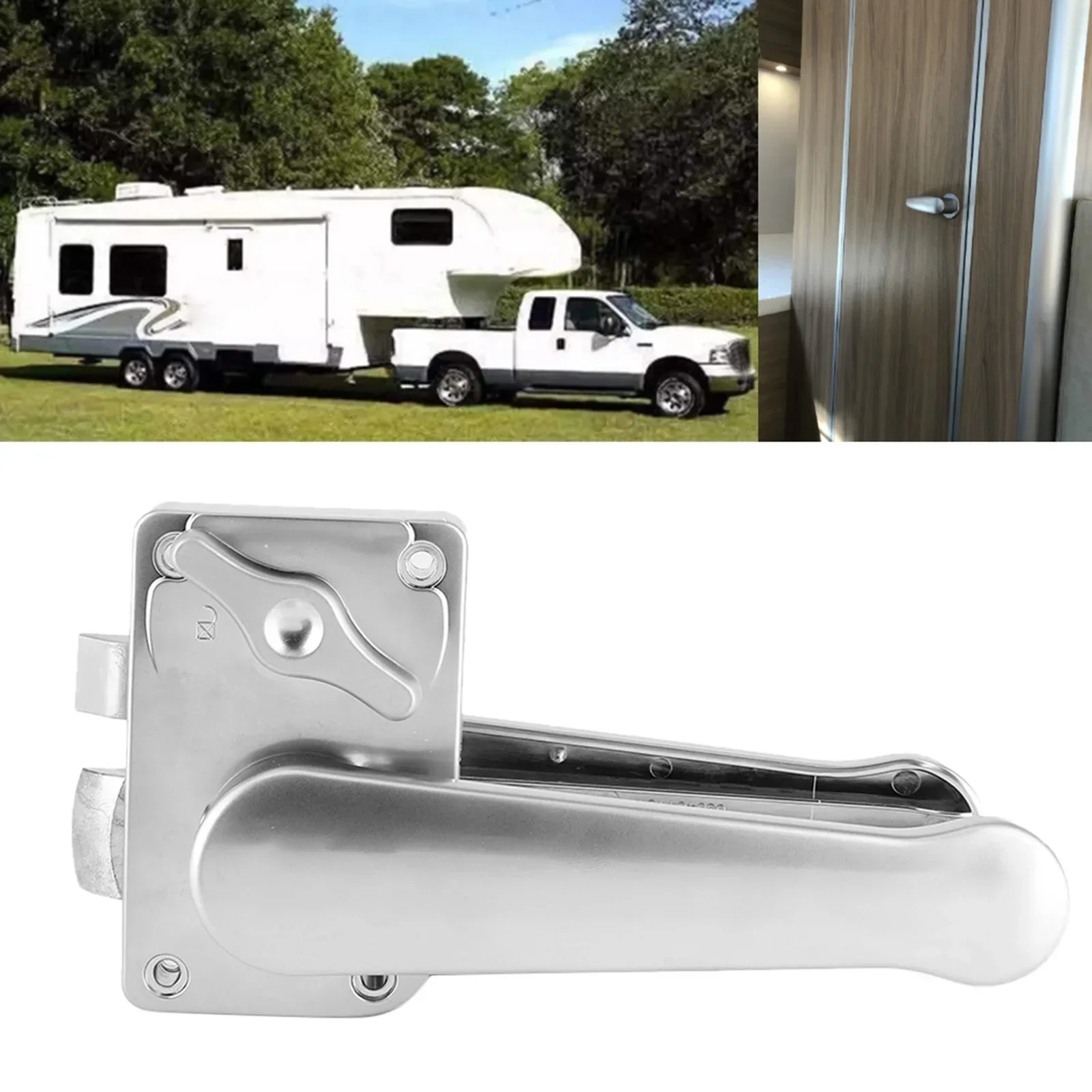 

RV Bathroom Door Lock, Polished Chrome Privacy Knob Set, Camper Van Toilet Twist Turn Lever Handle For Yacht Marine Interior