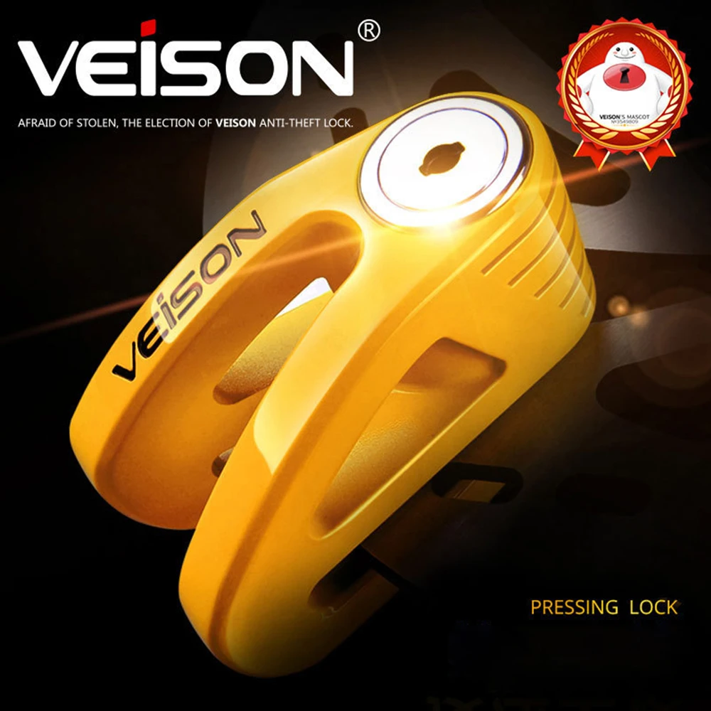 Замок из сплава для мотоцикла, велосипеда, Противоугонный тормоз, мотоциклетный замок, водонепроницаемые разноцветные дисковые замки