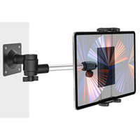 Aluminum Wall Mount Bracket for Tablet PC, Aluminum Alloy Phone Stand with 360° Swivel Foldable Arm Wall Mount Bracket for Table