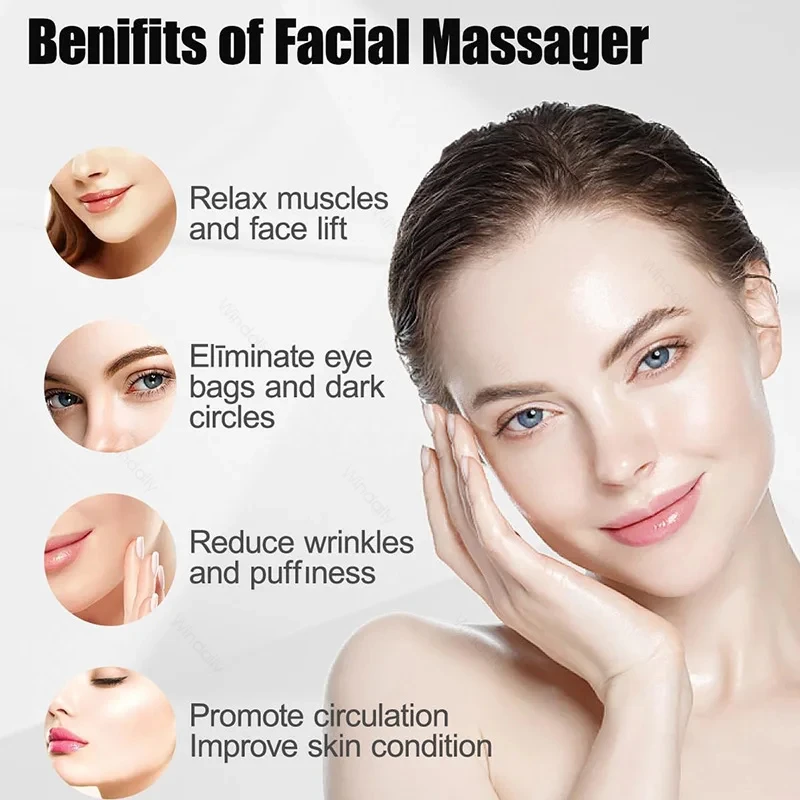 Rodillo masajeador Facial 4D EMS, dispositivo Facial de microcorriente, masajeador Facial de vibración, belleza, cuidado de la piel, herramienta de masaje para apretar la piel