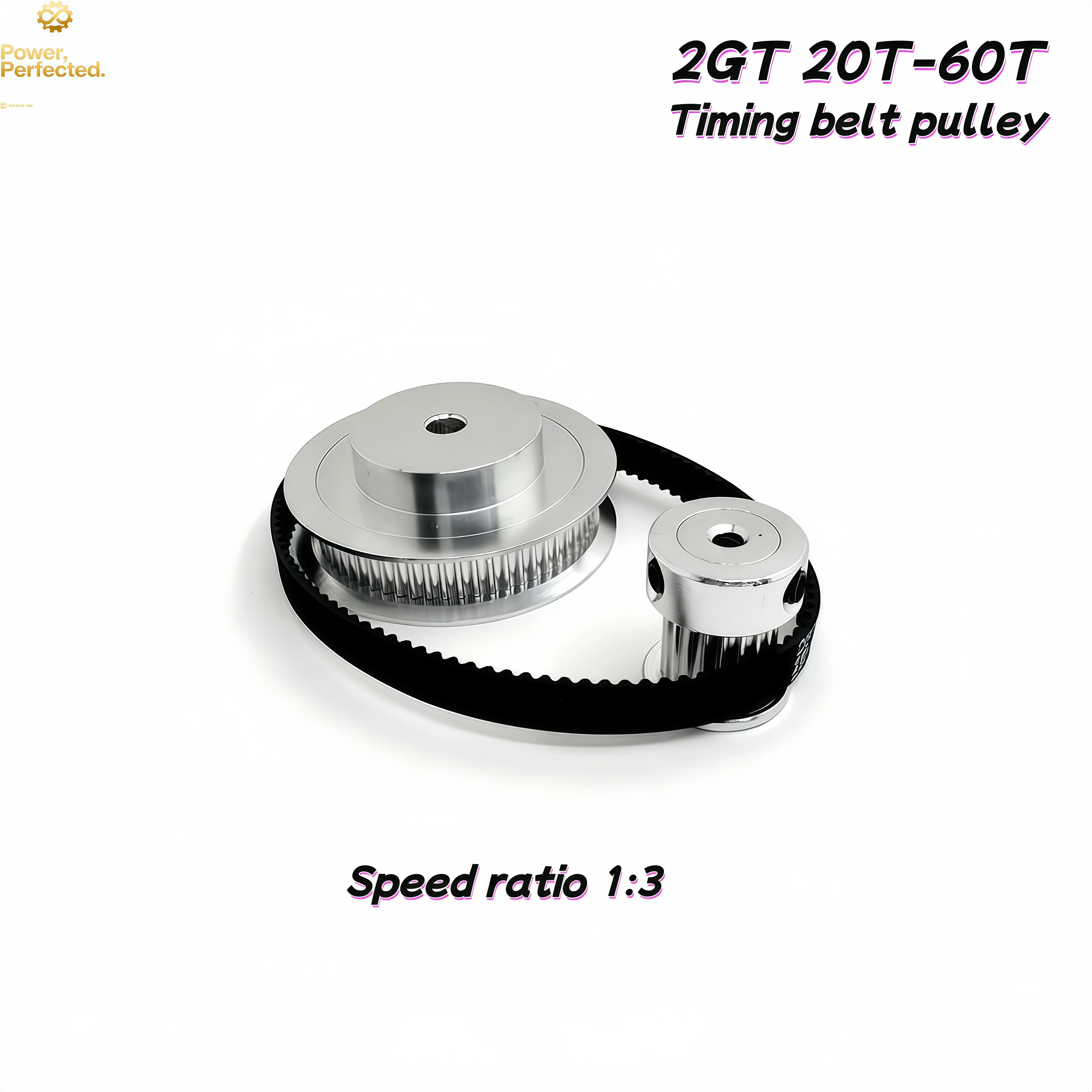 60T 20Teeth 2GT Timing Belt Pulley Set Tensioning Wheel Belt Width 10mm Bore 3~12mm Reduction 3:1 Synchronous Pulley Belt Kit