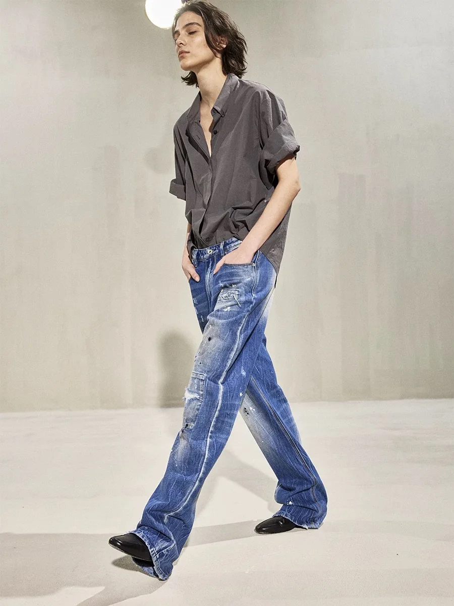 

TheLike Original Development Deep ey Commute Handmade Cuffed ort Sve Pure Cotton Loose Commute irt Women's Faion