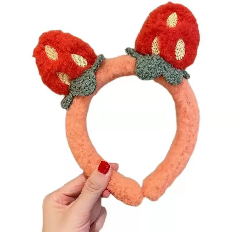 Internet Celebrity  Cute Three-dimensional Strawberry Headband Sweet Mori Headband Wash Face Makeup Press Hair Band Headgear