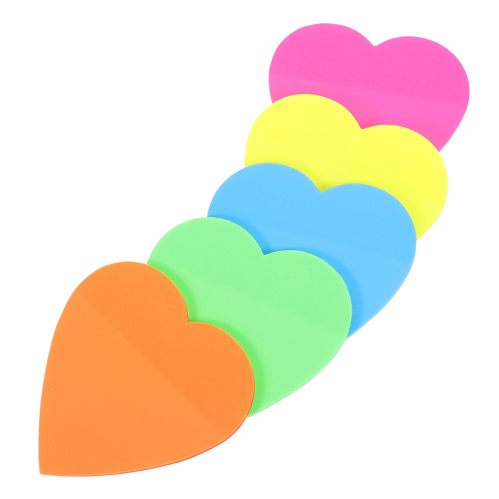 

Colorful Heart Memo Pads Strong Self-Adhesive Portable Note Stickers For Office Multi-Function Fluorescent
