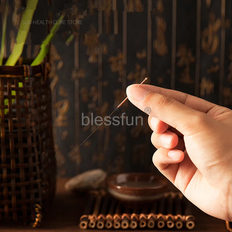 5Box HuanQiu Zhenjiu Acupuncture Needle 100 for Single Use Copper Antislip Handle Disposable Beauty Massage masajeador